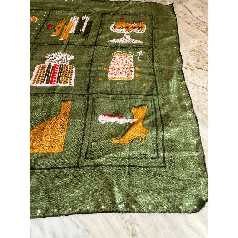 Vintage Pat Prichard 50s 60s Mid Century Ladies Handkerchief MCM Lady Print - Picture 4 of 5